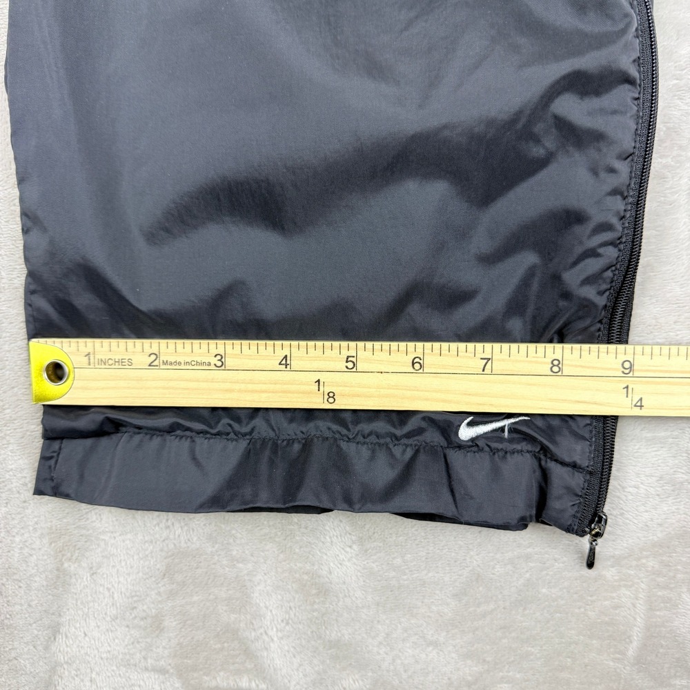 VTG Nike Track Pants Mens M Black Windbreaker Lined Ankle Zip Sportswear Y2K - Picture 12 of 14